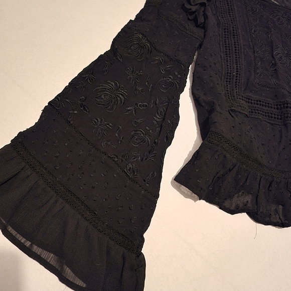 Zara Bell Sleeve Gothic Sheer Blouse - Picture 4 of 7